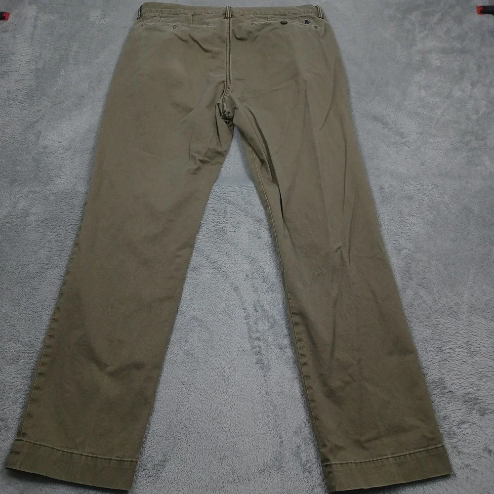 Polo Ralph Lauren Pants Mens 35x32 Brown Chino Pockets Stretch Straight Fit